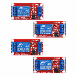 Set 4 Stück: Steuerrelais 5V / 12V mit Optokoppler – 1-Kanal-Modul, NC/NO, High/Low-Trigger, 10A