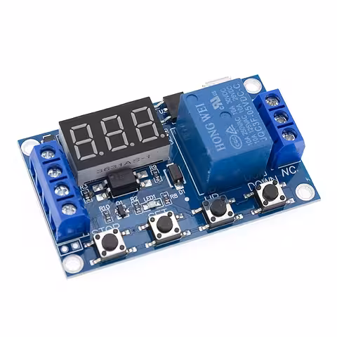 Zeitverzögerungs-Relaismodul mit Display – 6–30V – Einstellbare Zeit 0,1 s–999 min