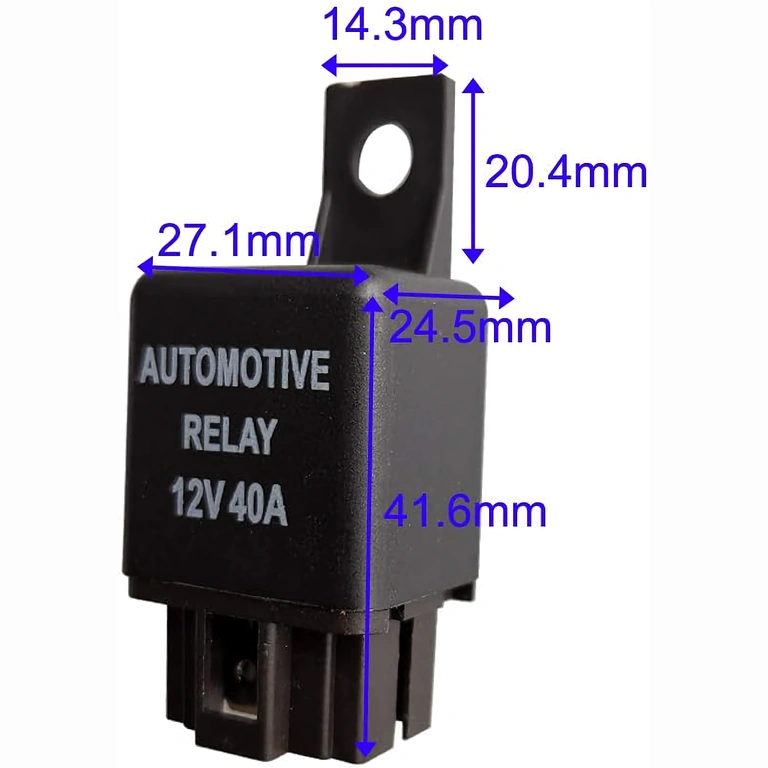 Abmessungen und Maße des KFZ-Relais 12V 4-Pin 40A