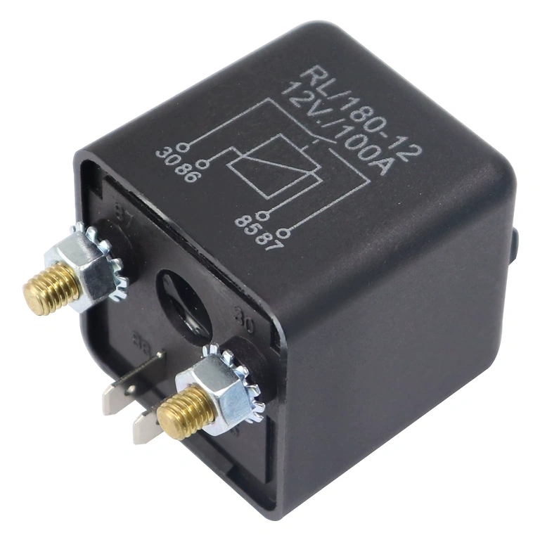 KFZ-Relais 12V 100A, Seitenansicht des kompakten Gehäuses