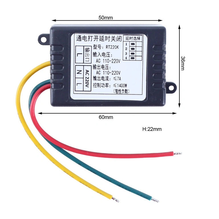 Abmessungen mechanisches/analoges Zeitrelais-Modul 1–480 Min, AC 110–220V 10A