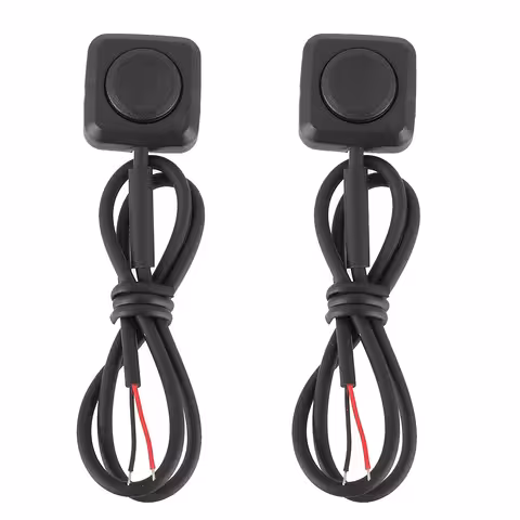 Set 2 Stück: Auto/Motorrad-Taster mit Rückstellung 12V/24V Aufputzmontage – Mini-Drucktaster ohne Rastung