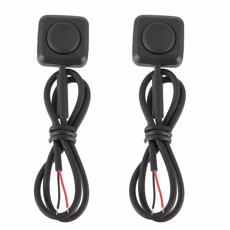 Set 2 Stück: Auto/Motorrad-Taster mit Rückstellung 12V/24V Aufputzmontage – Mini-Drucktaster ohne Rastung