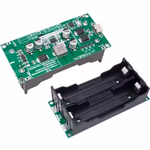 Mini-UPS-Modul 5V/12V, Frontansicht, zeigt Type-C-Anschluss und LED-Anzeige