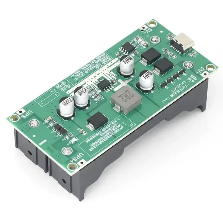 Mini-UPS-Modul 5V/12V, Seitenansicht des kompakten DC-Moduls