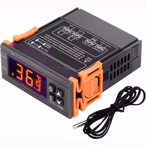 Digitaler Temperaturregler 220V/230V – Elektronischer Thermostat STC1000 mit NTC-Sensor und Doppelrelais