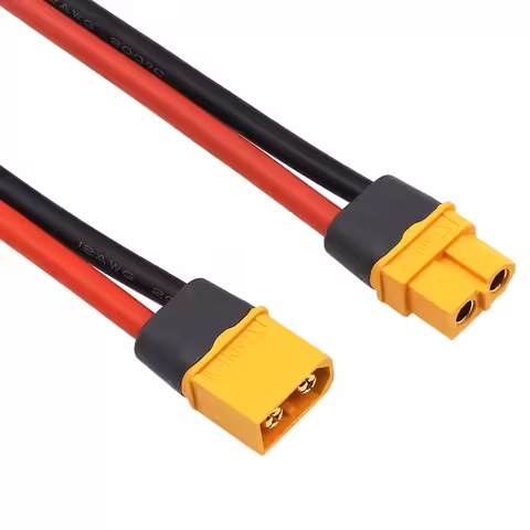 XT60-Steckverbinder Buchse + Stecker mit dickem 12AWG-Kabel 30 cm – XT60H-Anschluss für Hochleistungsbatterien
