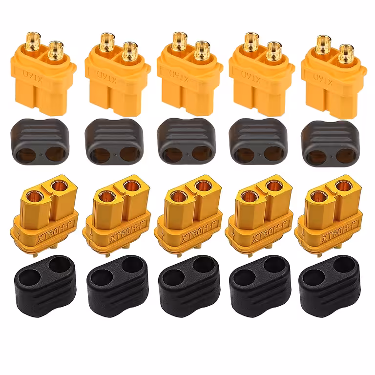 XT60-Steckverbinder – Set 5 Stück Buchse + Stecker für Li-Ion-, LiPo- und LiFePO₄-Batterien