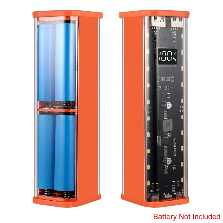 Innenansicht Powerbank-Gehäuse für 8x 18650 Akkus