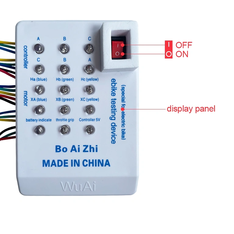 Drosselgriff am universellen Tester angeschlossen