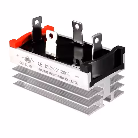 Einphasiger Brückengleichrichter 50A 1200V mit Kühlkörper – Diodenbrücke mit 4 Dioden zur AC-DC-Gleichrichtung