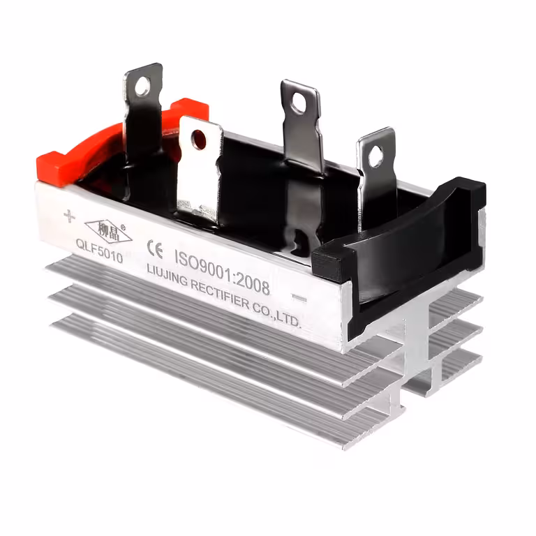 Einphasiger Brückengleichrichter 50A 1200V mit Kühlkörper – Diodenbrücke mit 4 Dioden zur AC-DC-Gleichrichtung
