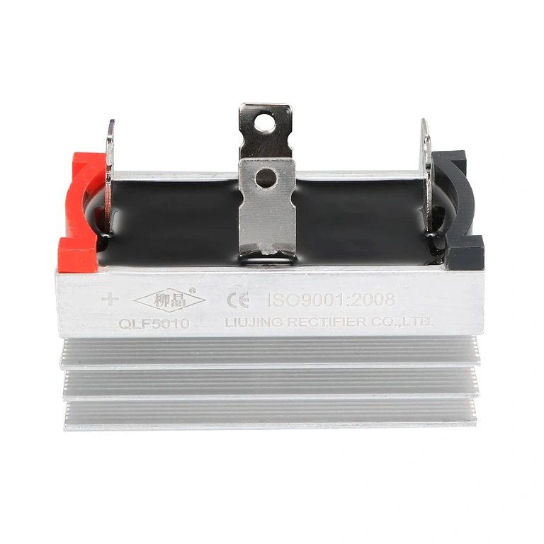 Einphasiger Brückengleichrichter mit Kühlkörper Frontansicht