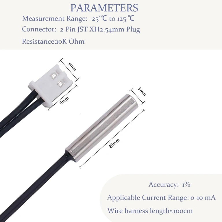 Set 4 NTC 10K Sensoren für Heizungsautomatisierung