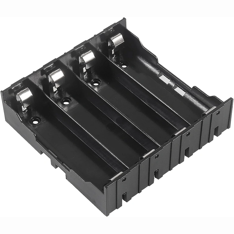 Seitenansicht – 4-Slot-Halter Seitenansicht des 4-Slot-18650-Halters