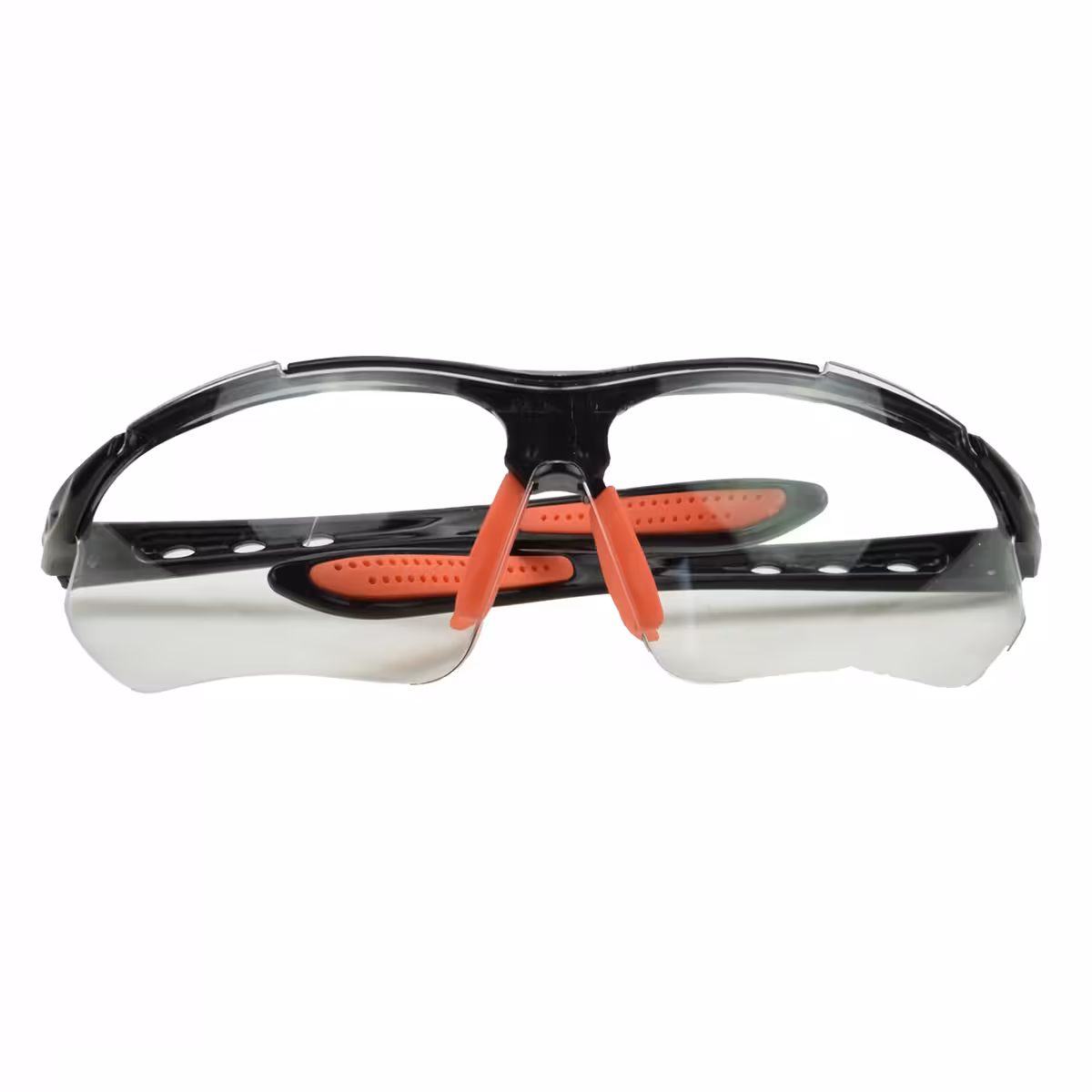 Detailansicht der Nasenpads und Bügelenden einer Fahrradbrille