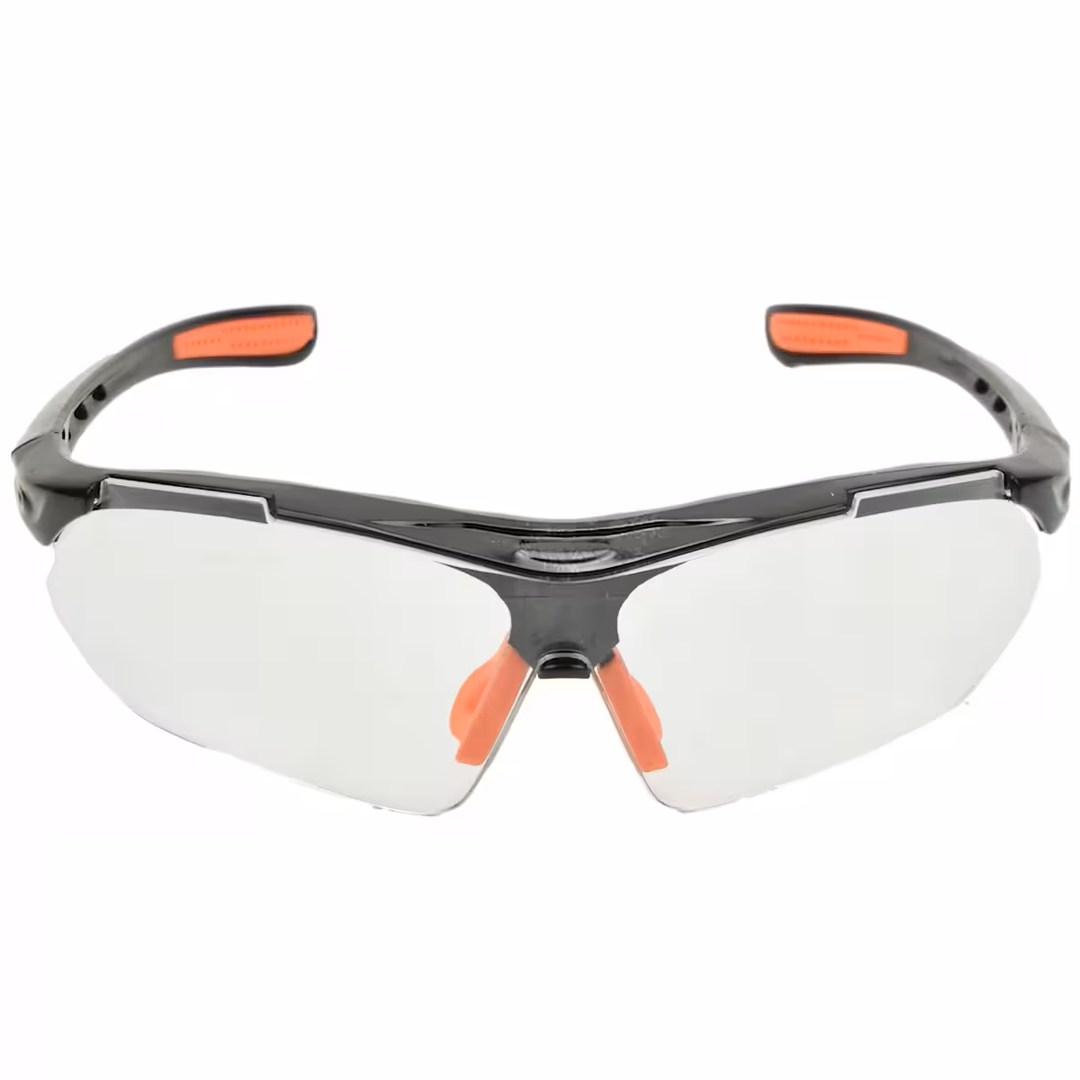 Brille mit klaren Gläsern als Schutz vor Staub und Wind