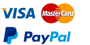 Sichere Zahlungsmethoden: PayPal, Visa und Mastercard